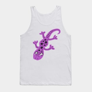 Cute Pink Gecko Lizard Drawing with Spots Tank Top